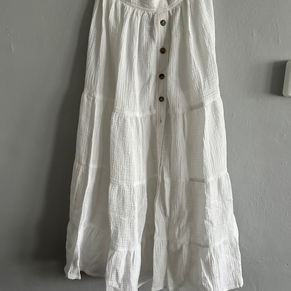 Jen's Pirate Booty Cream Textured Maxi Skirt and top to match